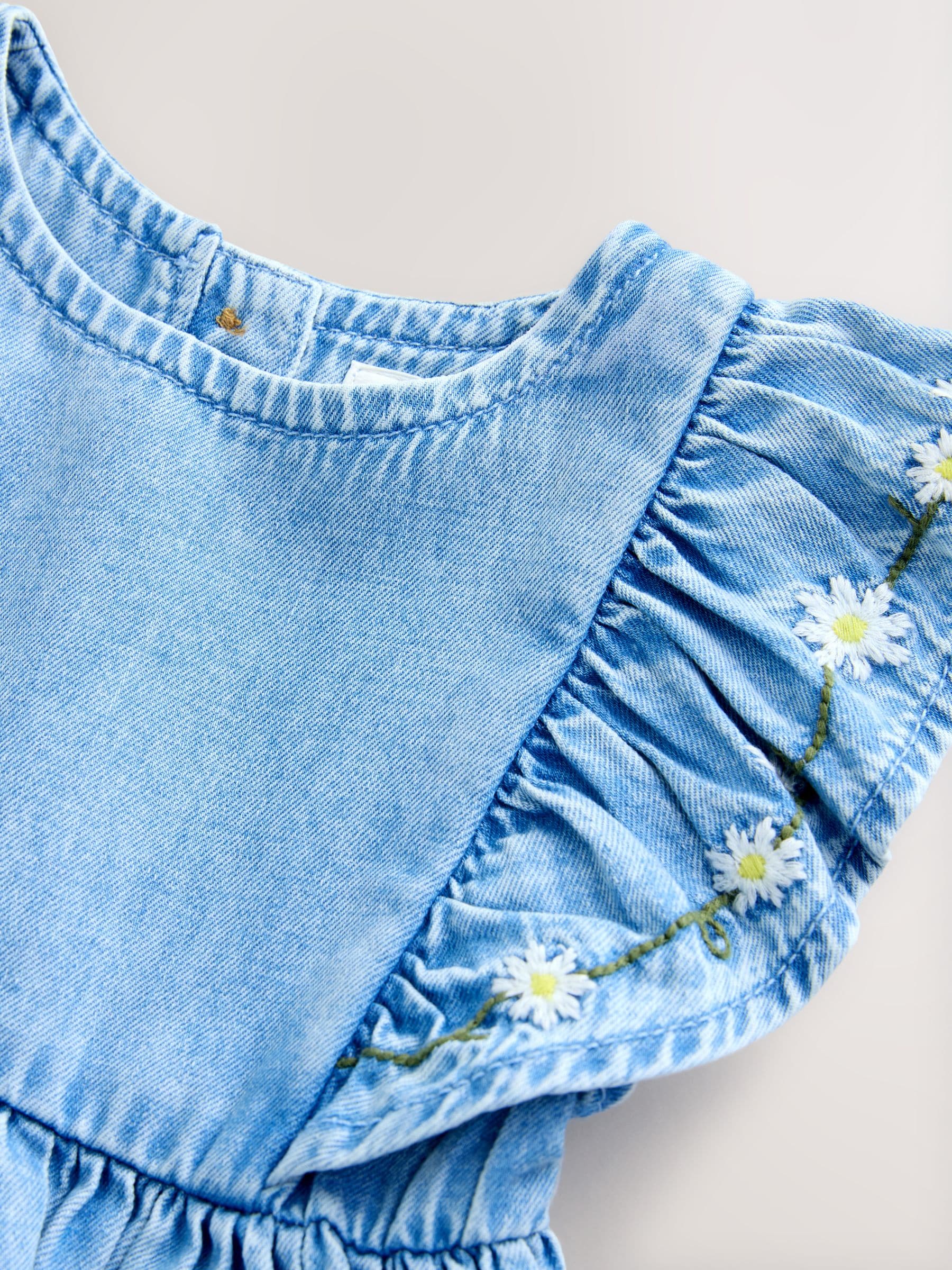 Mid Blue Denim Frill Sleeve Dress (3mths-8yrs) image 7