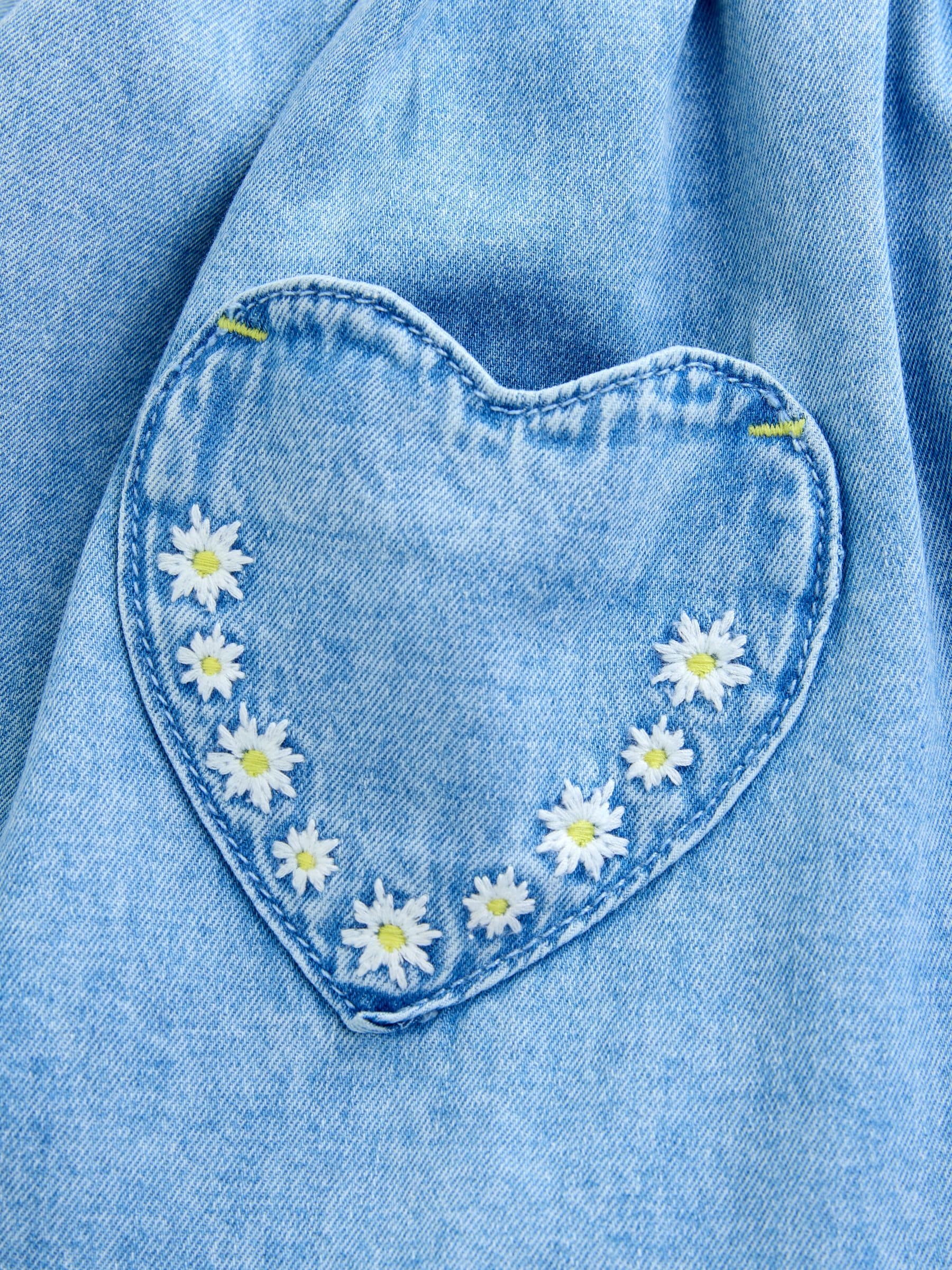 Mid Blue Denim Frill Sleeve Dress (3mths-8yrs) image 8