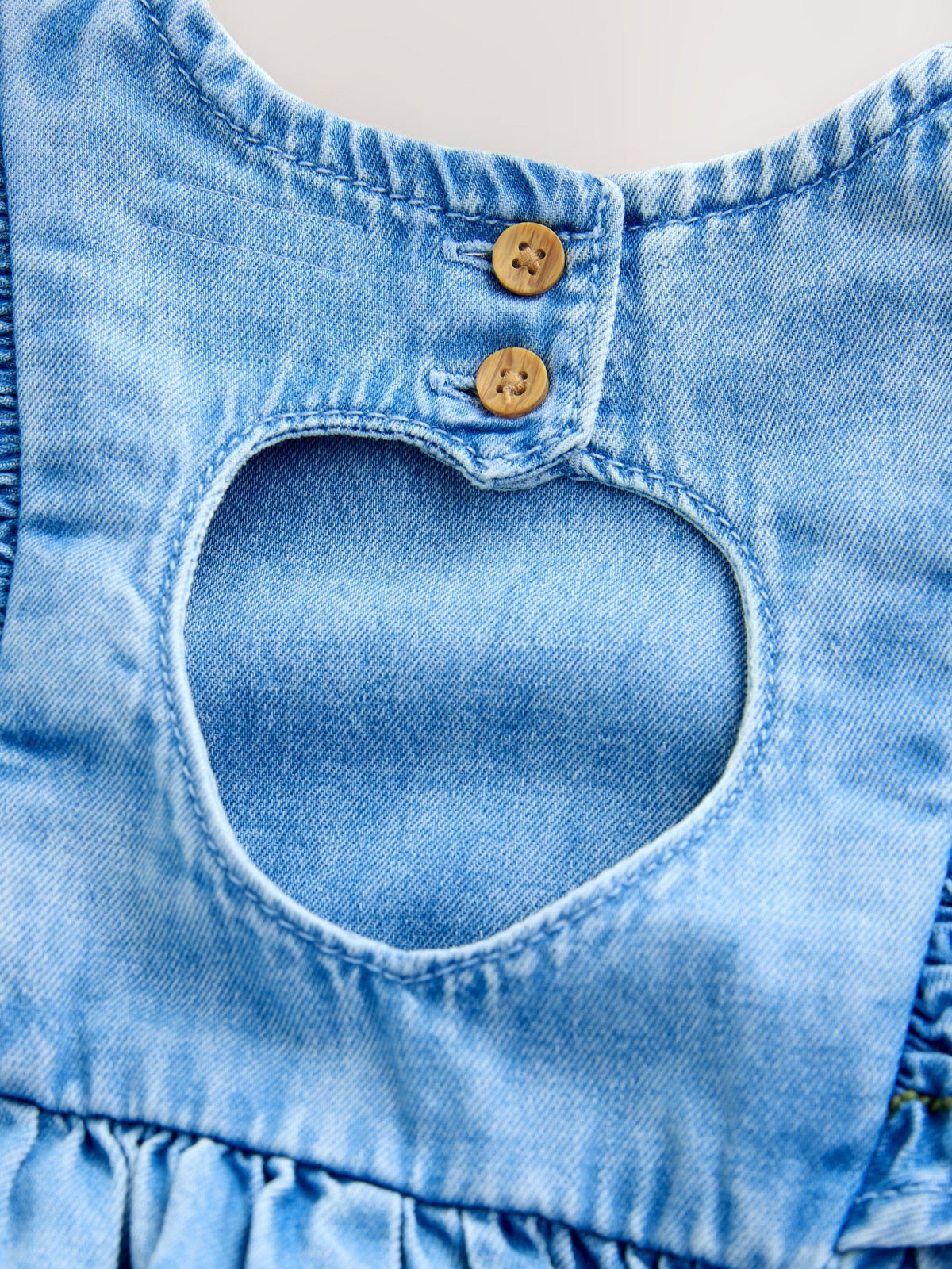 Dsiney Kidz - Mid Blue Denim Frill Sleeve Dress (3mths-8yrs) image 9