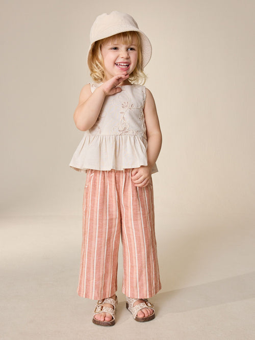 Neutral Embroidered Blouse And Trousers Co-ord Set (3mths-8yrs) image 1
