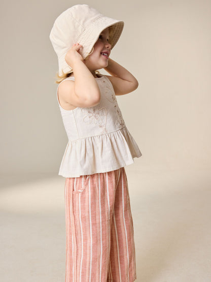 Neutral Embroidered Blouse And Trousers Co-ord Set (3mths-8yrs) image 3