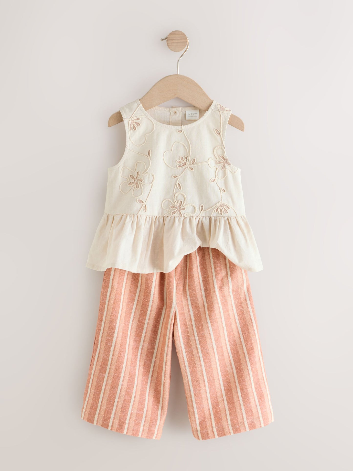 Neutral Embroidered Blouse And Trousers Co-ord Set (3mths-8yrs) image 6