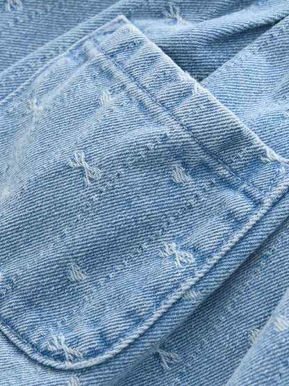 Denim Bow Short Sleeve Dress (3mths-8yrs) image 6