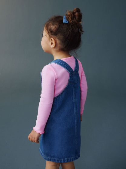 Mid Blue Character Denim Pinafore Dress (3mths-8yrs) image 3