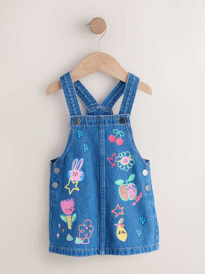 Mid Blue Character Denim Pinafore Dress (3mths-8yrs) image 4