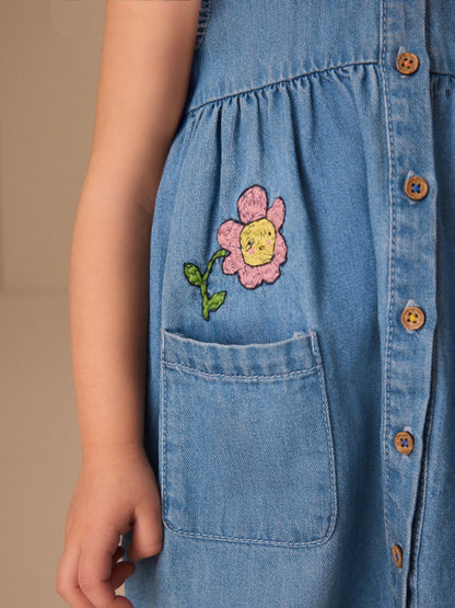 Character Embroidered Collar Denim Dress (3mths-8yrs) image 3