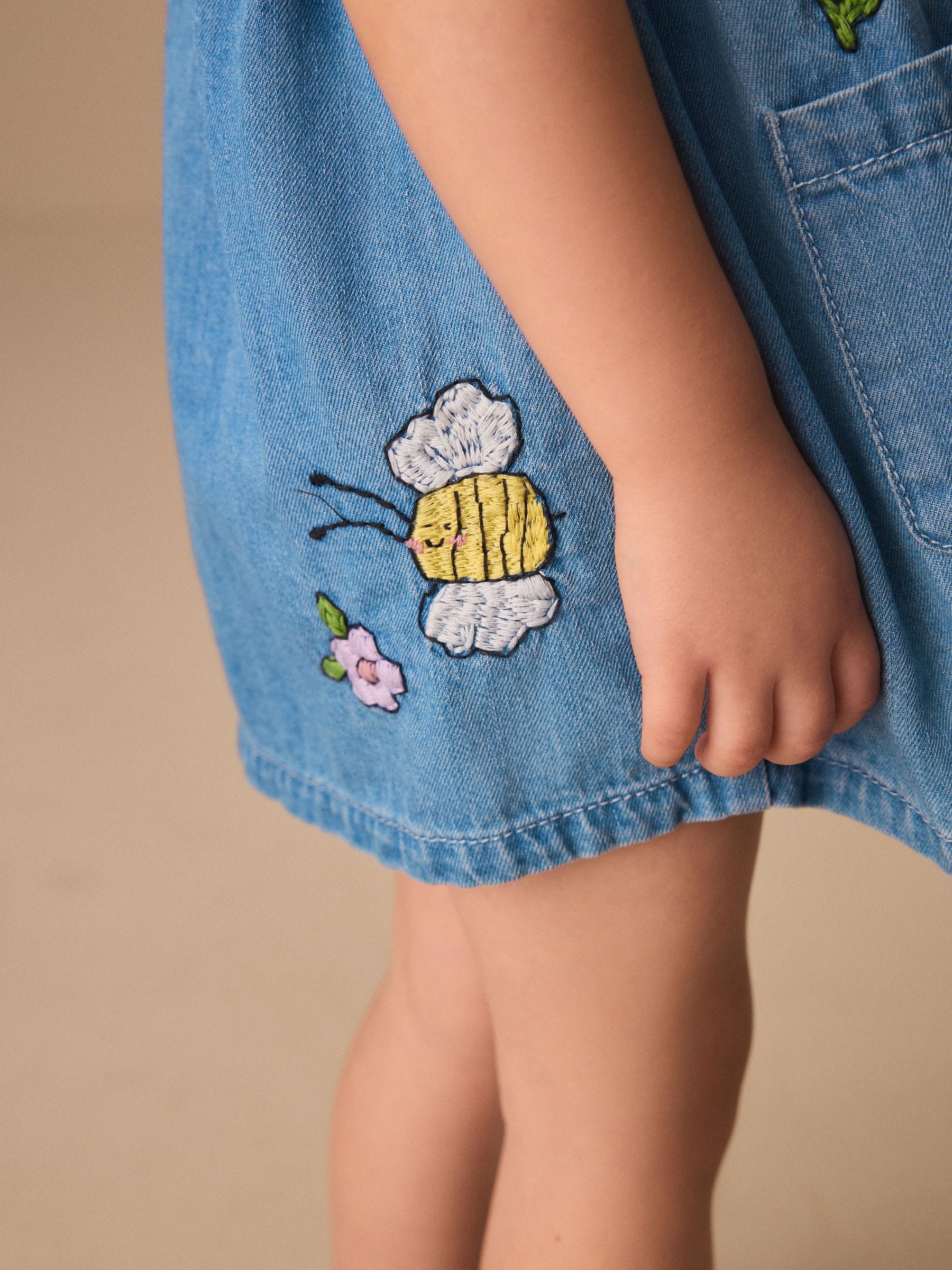Character Embroidered Collar Denim Dress (3mths-8yrs) image 4