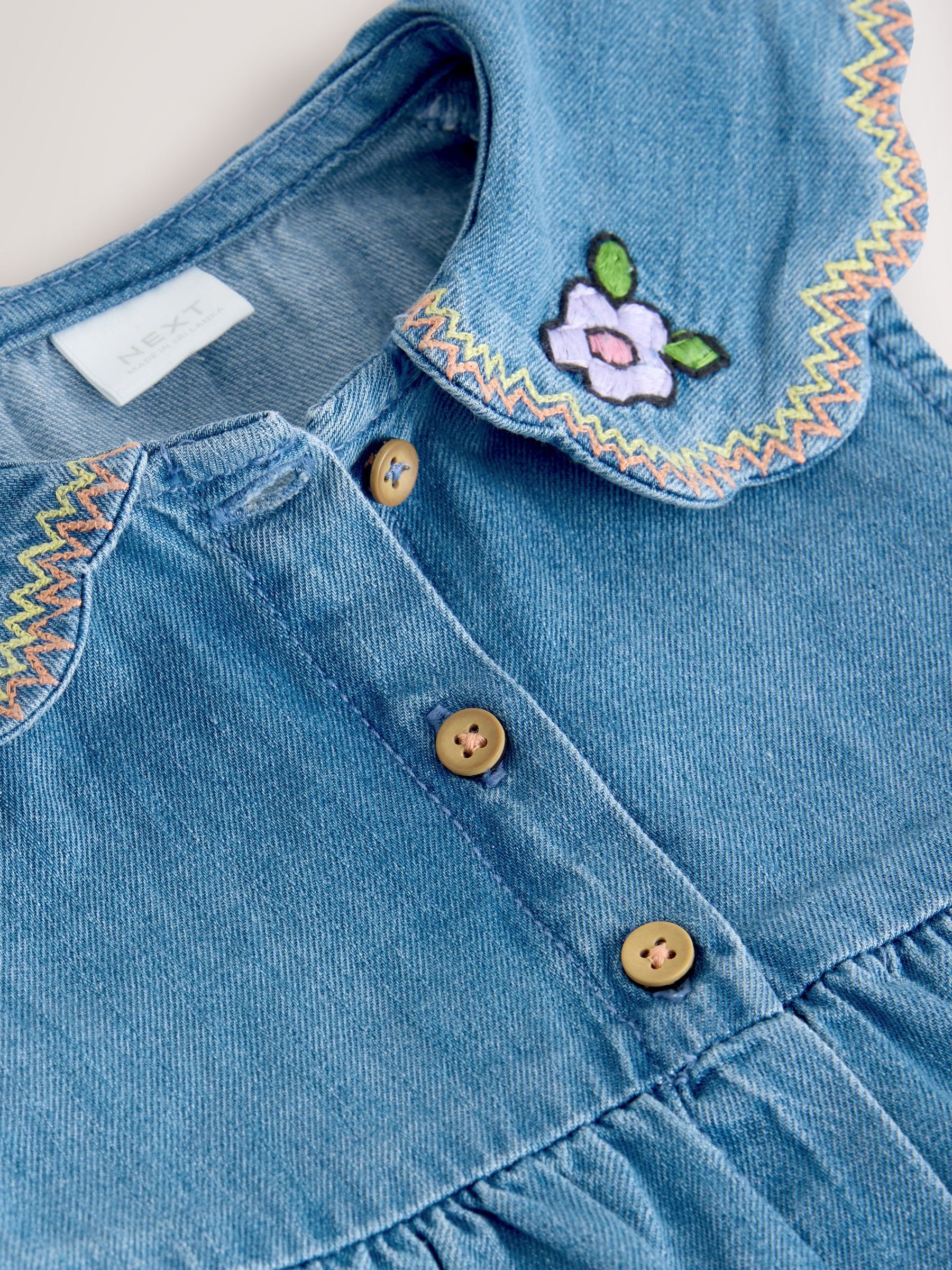 Character Embroidered Collar Denim Dress (3mths-8yrs) image 7
