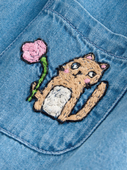 Character Embroidered Collar Denim Dress (3mths-8yrs) image 8