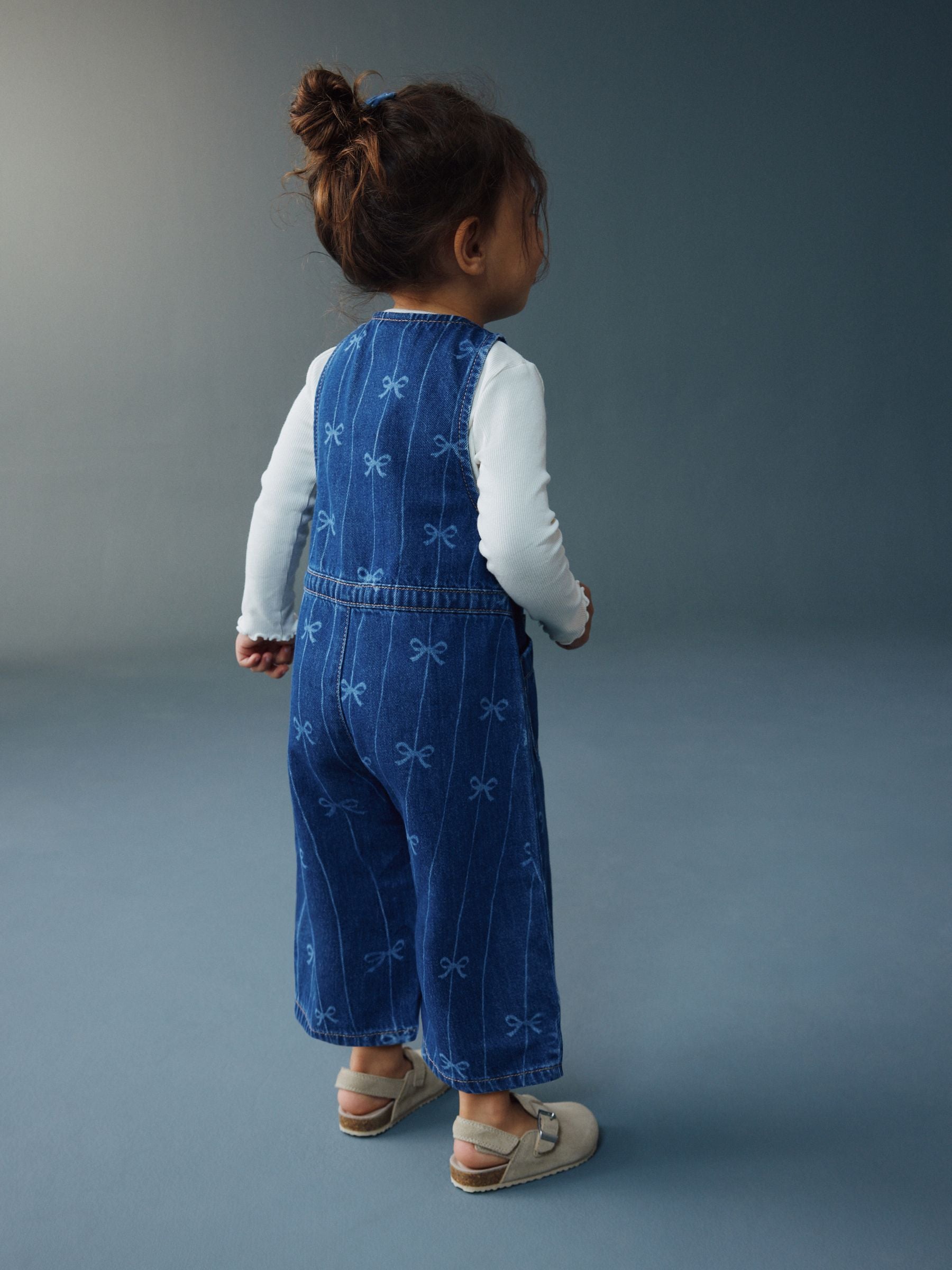 Dsiney Kidz - Bow Print Sleeveless Denim Jumpsuit (3mths-8yrs) image 3