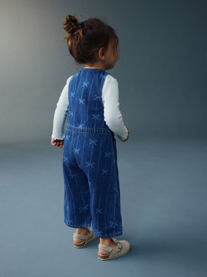 Dsiney Kidz - Bow Print Sleeveless Denim Jumpsuit (3mths-8yrs) image 3