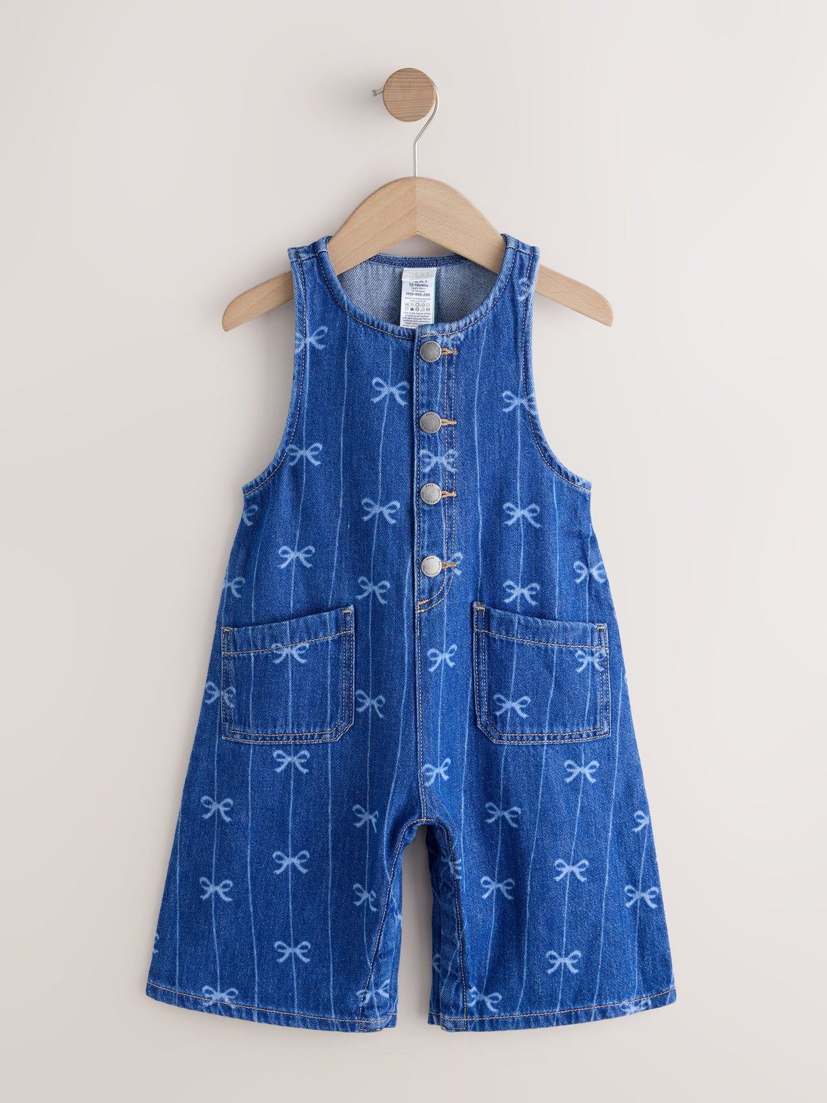 Dsiney Kidz - Bow Print Sleeveless Denim Jumpsuit (3mths-8yrs) image 4