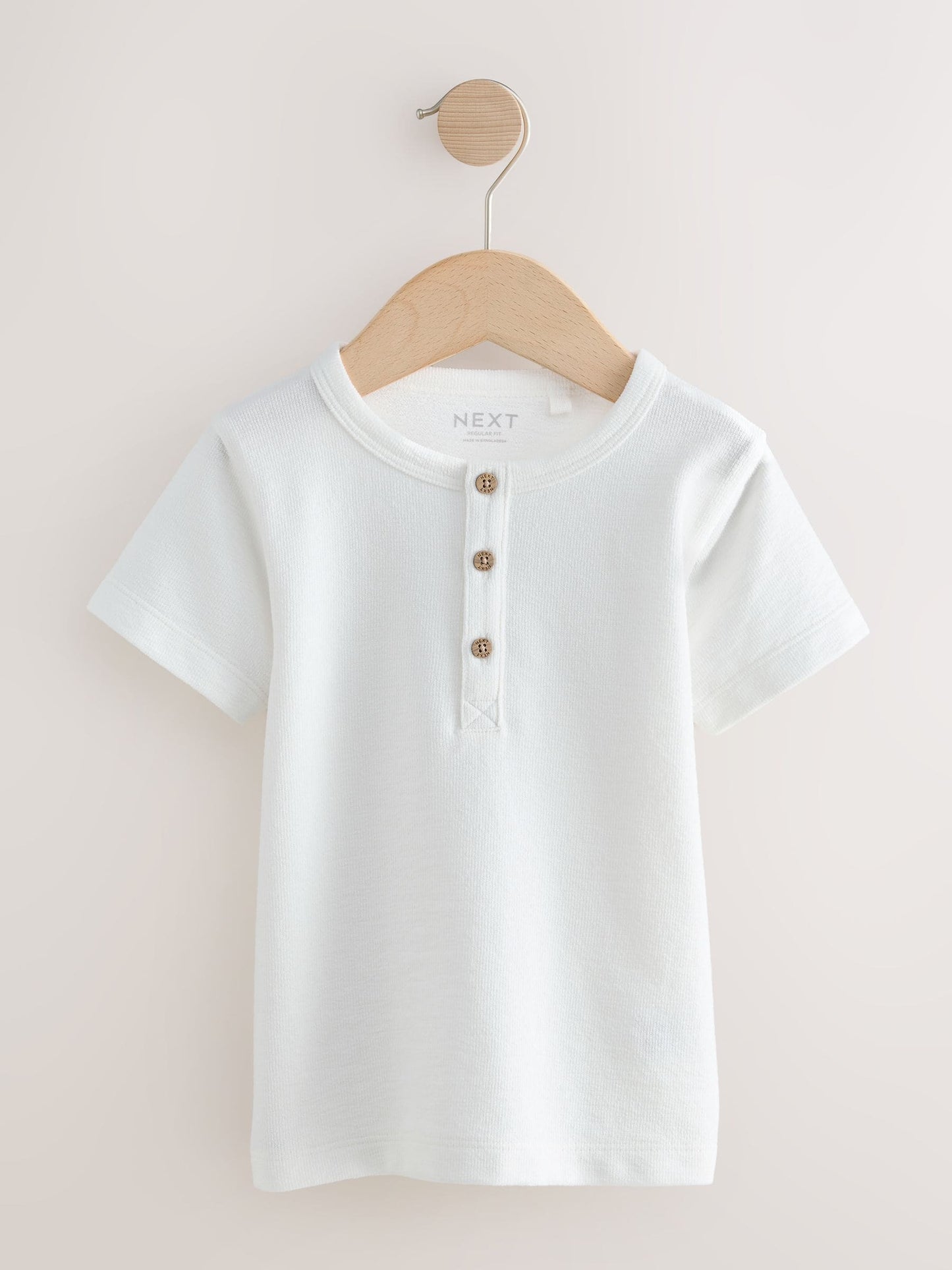 Navy/Blue/Stone Short Sleeve Henley Neck T-Shirts 3 Pack (3mths-7yrs) image 5
