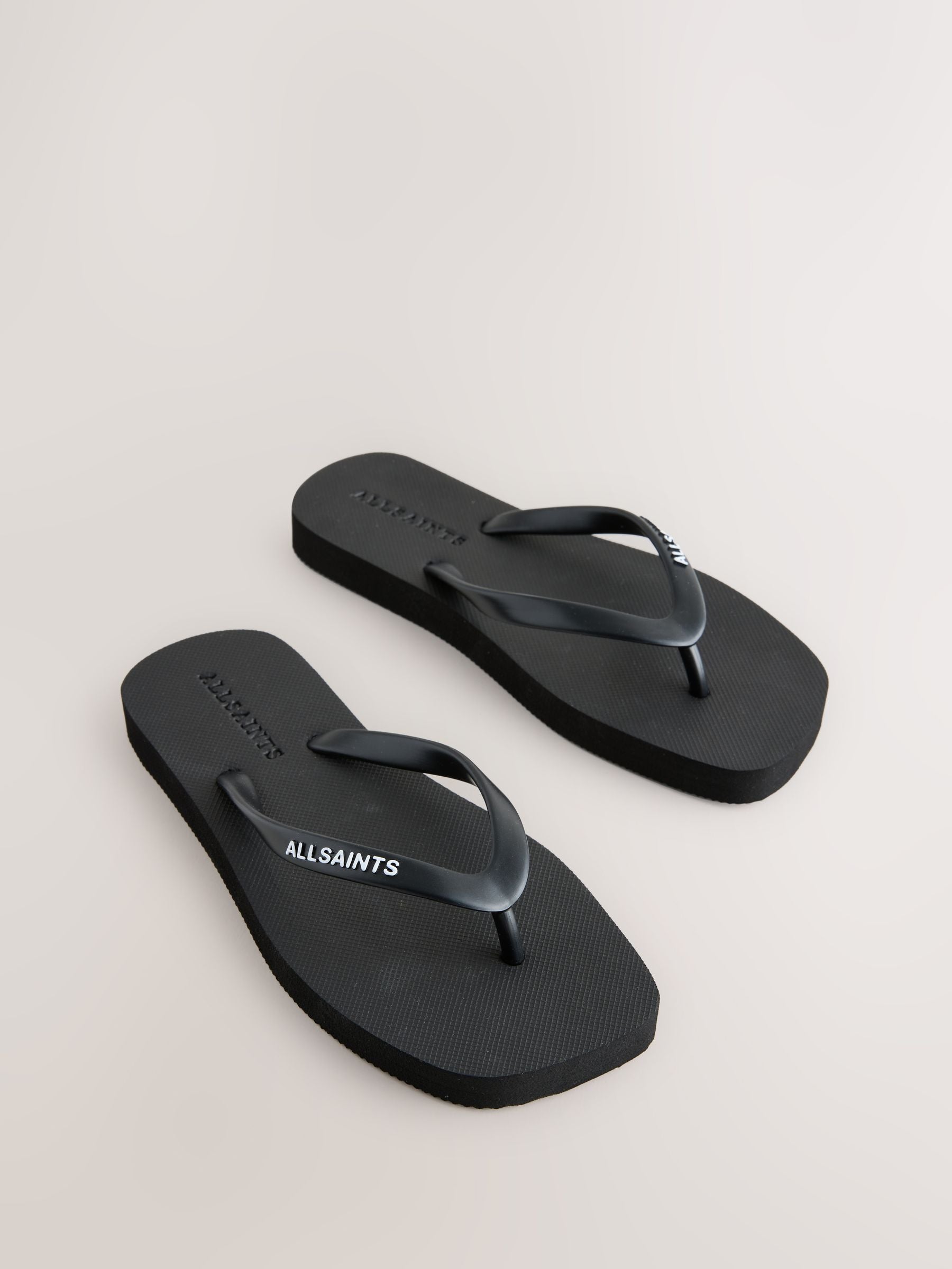 smALLSAINTS Black Square Toe Flip Flops image 1