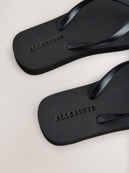smALLSAINTS Black Square Toe Flip Flops image 4