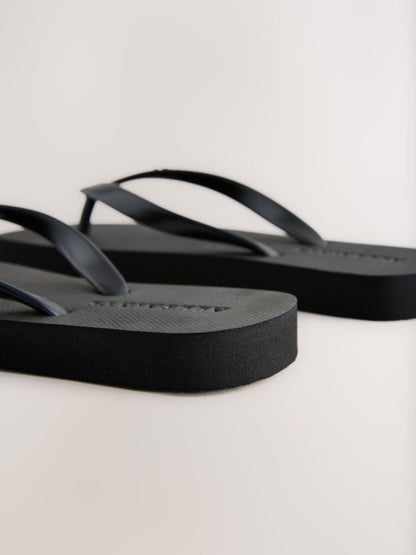 smALLSAINTS Black Square Toe Flip Flops image 5