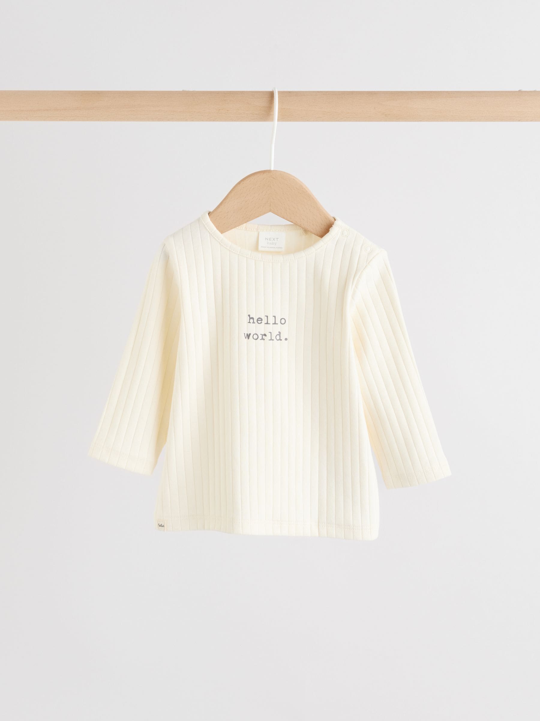 Cream Hello World Top and Leggings Baby Set (0-18mths) image 3