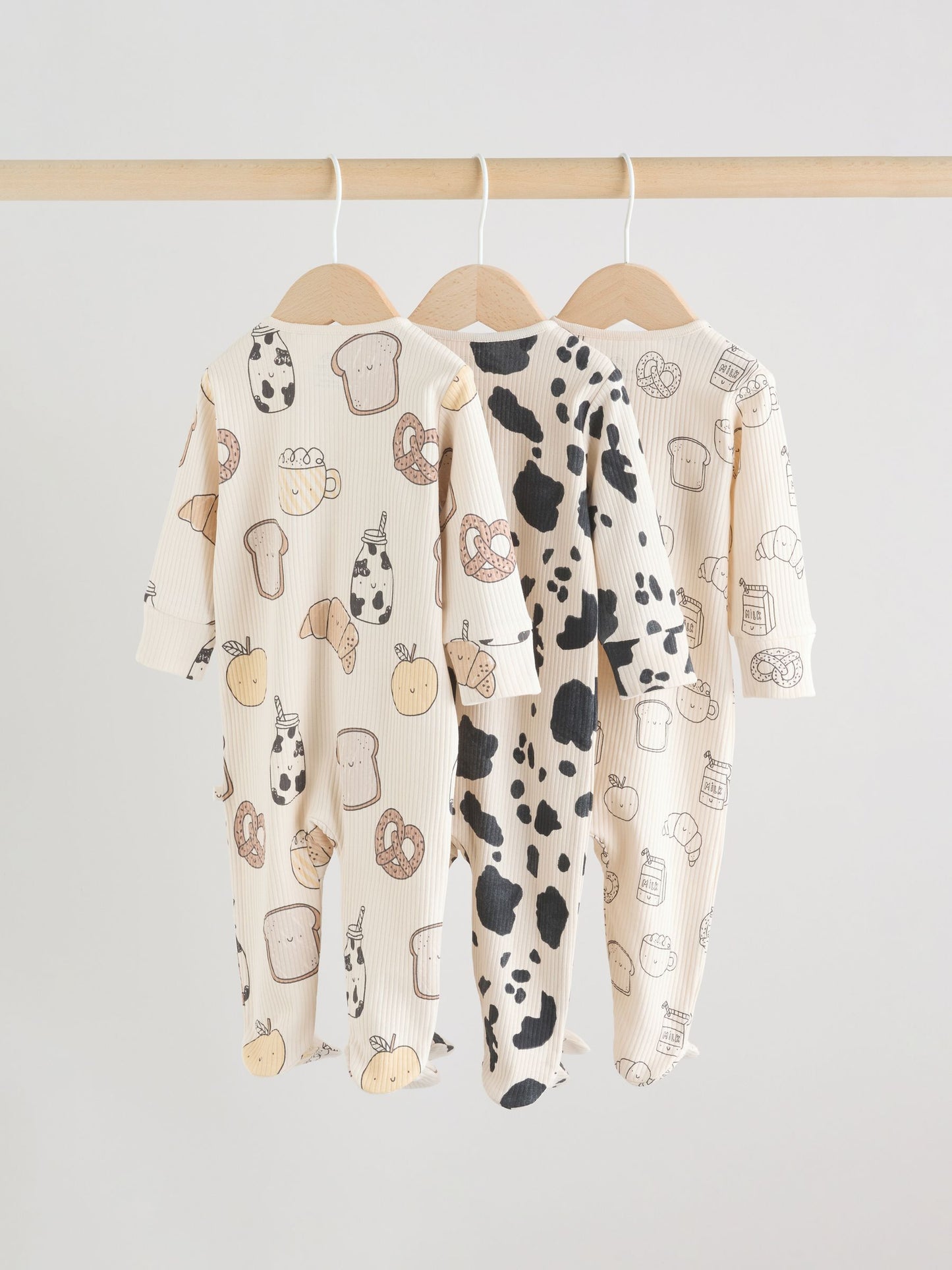 Neutral Two Way Zip Baby Sleepsuit 3 Pack (0-2yrs) image 6