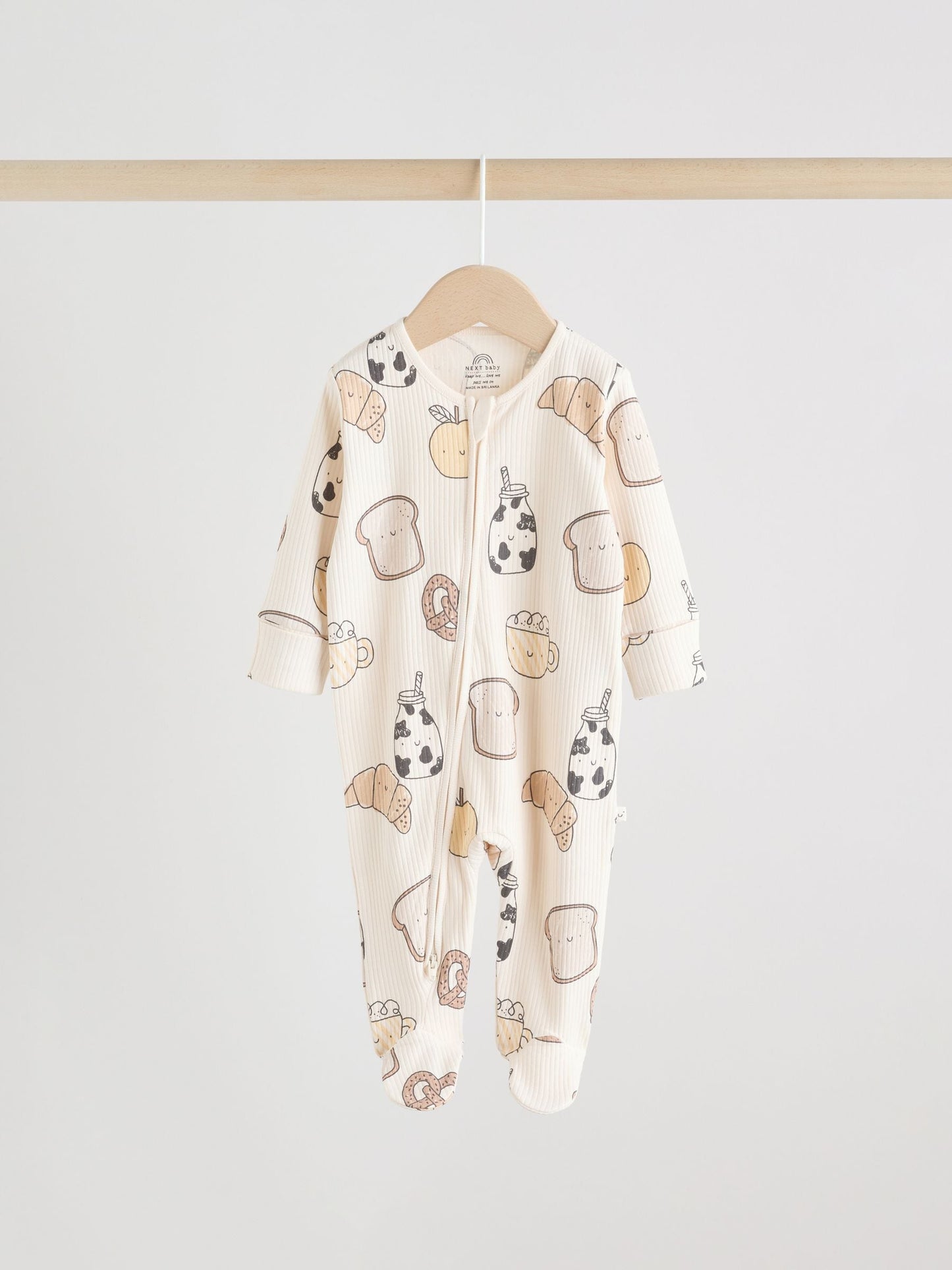 Neutral Two Way Zip Baby Sleepsuit 3 Pack (0-2yrs) image 7