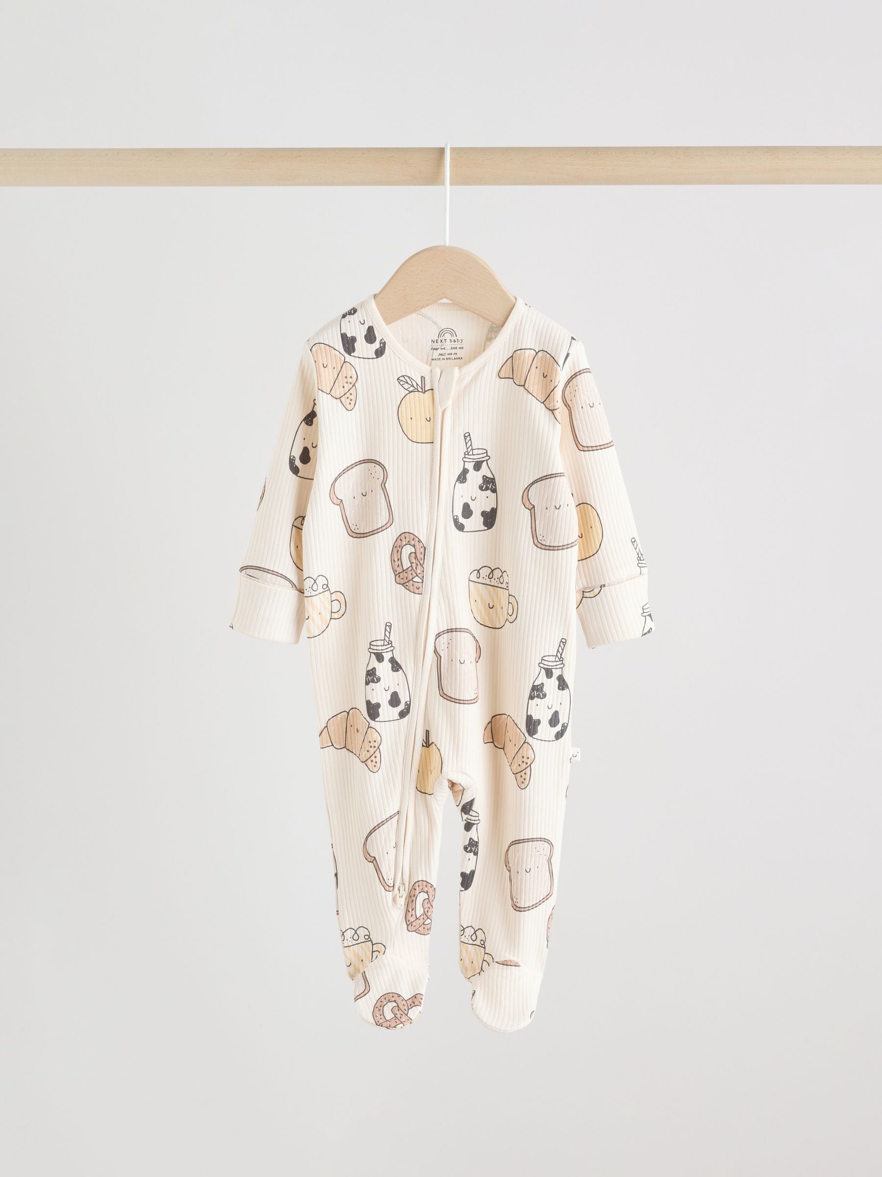 Neutral Two Way Zip Baby Sleepsuit 3 Pack (0-2yrs) image 7