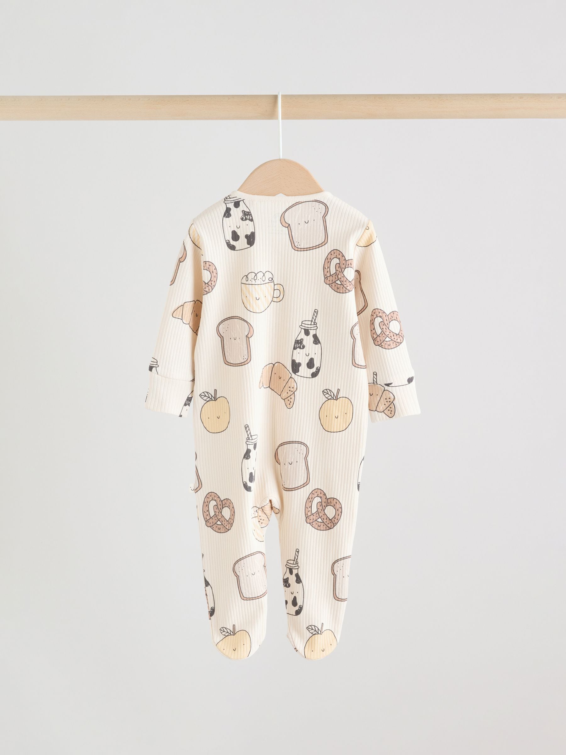 Neutral Two Way Zip Baby Sleepsuit 3 Pack (0-2yrs) image 8