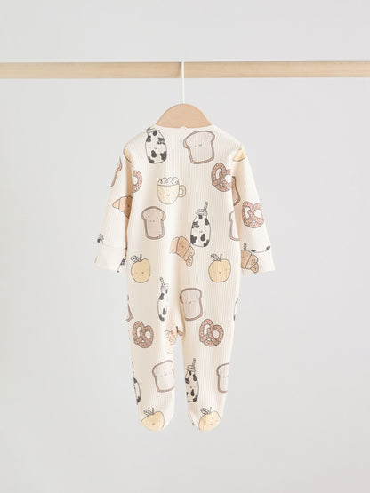 Neutral Two Way Zip Baby Sleepsuit 3 Pack (0-2yrs) image 8