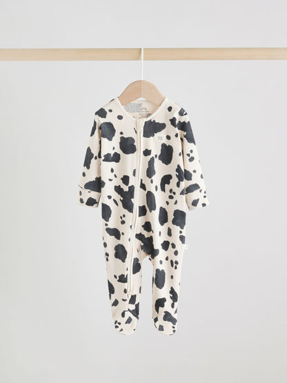 Neutral Two Way Zip Baby Sleepsuit 3 Pack (0-2yrs) image 9