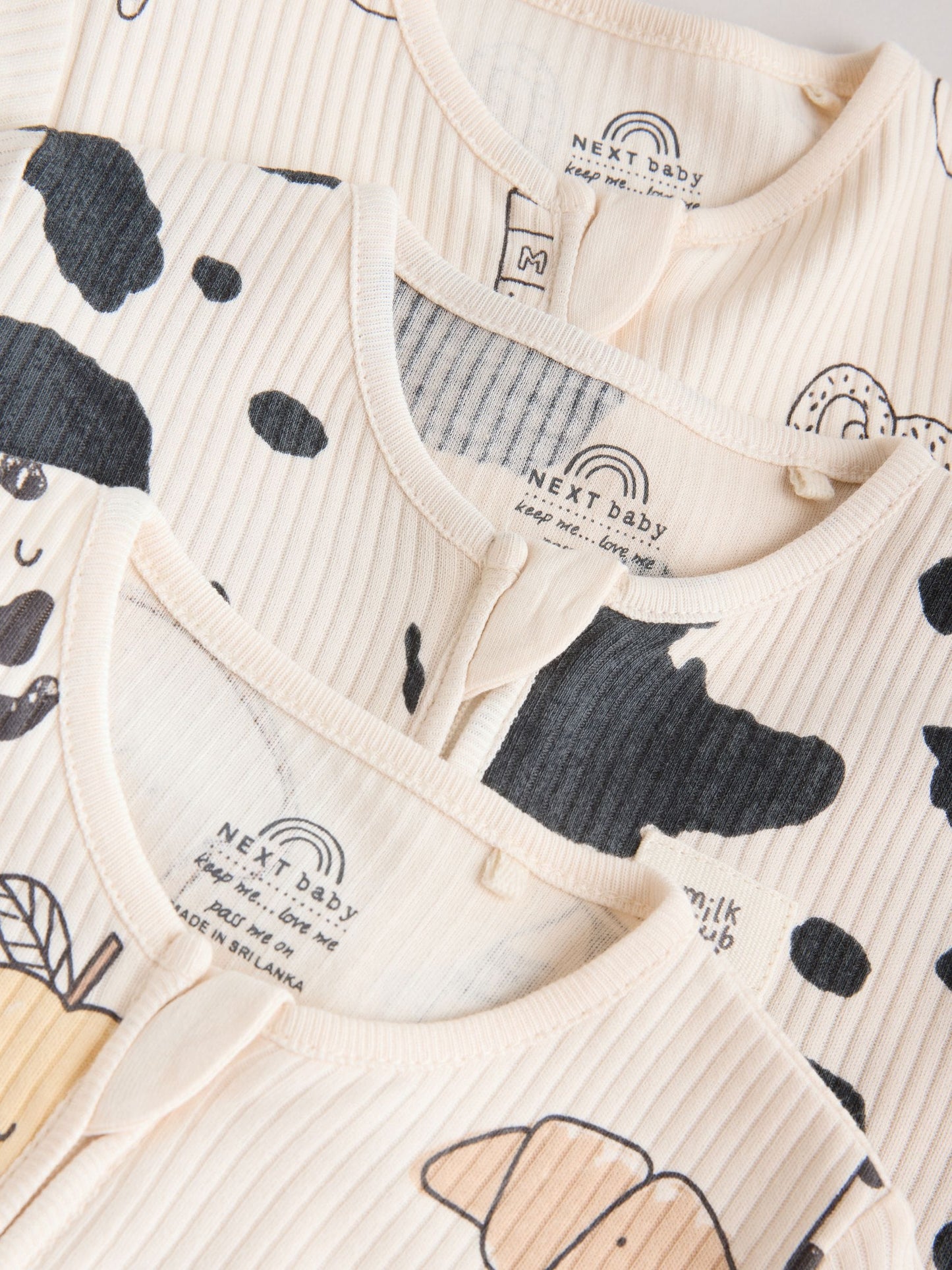 Neutral Two Way Zip Baby Sleepsuit 3 Pack (0-2yrs) image 8
