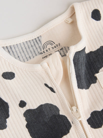 Neutral Two Way Zip Baby Sleepsuit 3 Pack (0-2yrs) image 9