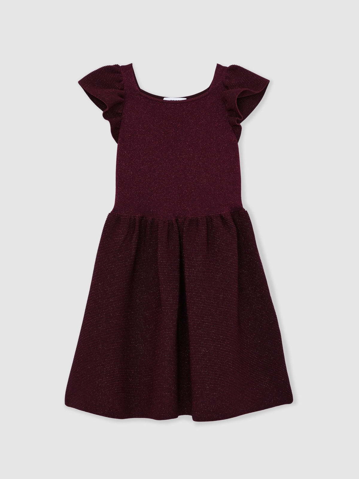 Reiss Berry Ginny 3-9 yrs Stretch Metallic Frill-Sleeve Dress - image 2