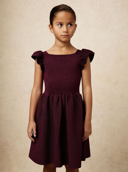Reiss Berry Ginny 3-9 yrs Stretch Metallic Frill-Sleeve Dress - image 3