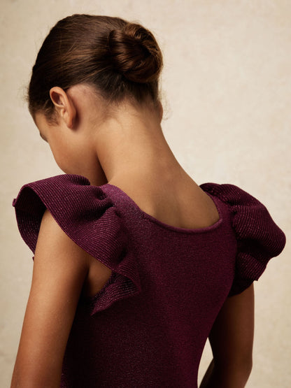 Reiss Berry Ginny 3-9 yrs Stretch Metallic Frill-Sleeve Dress - image 4