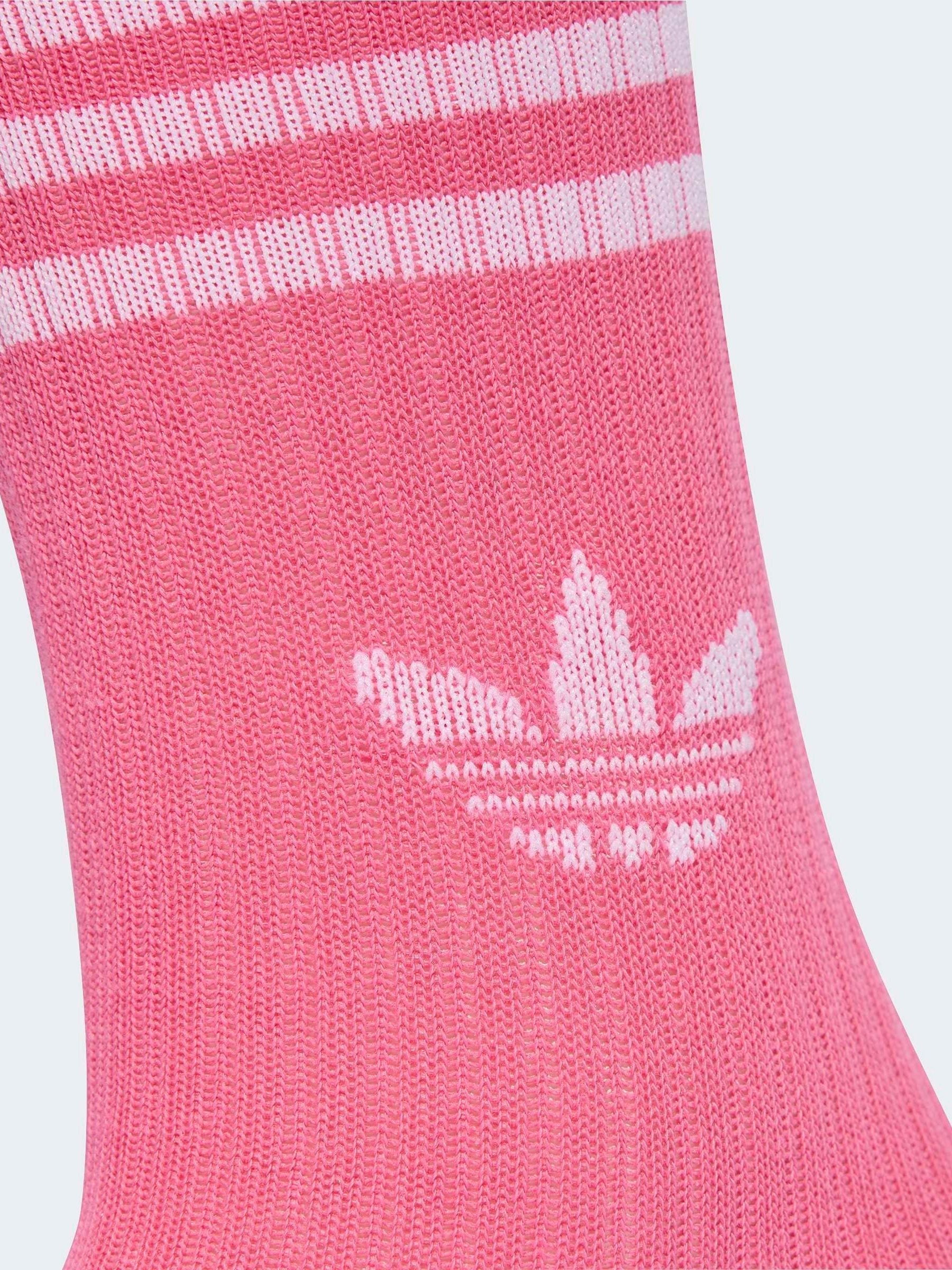 adidas White 6 Pack Kids 3-Stripe Crew Socks 6 Pack image 4