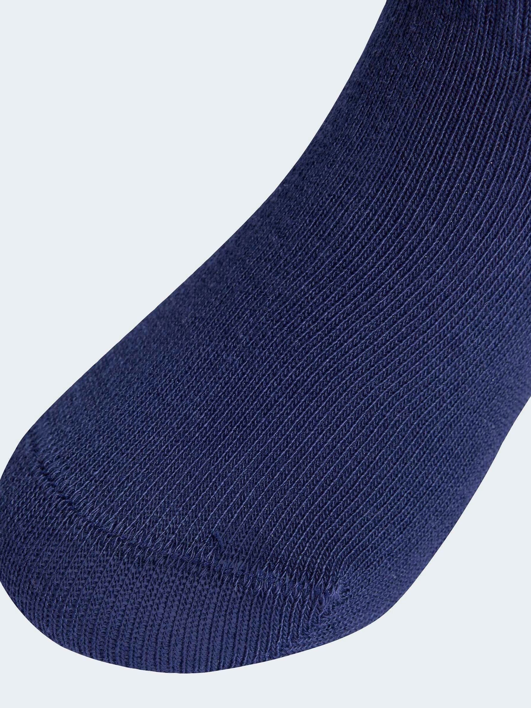 adidas White/Blue 6 Pack Kids 3-Stripe Crew Socks 6 Pack image 2