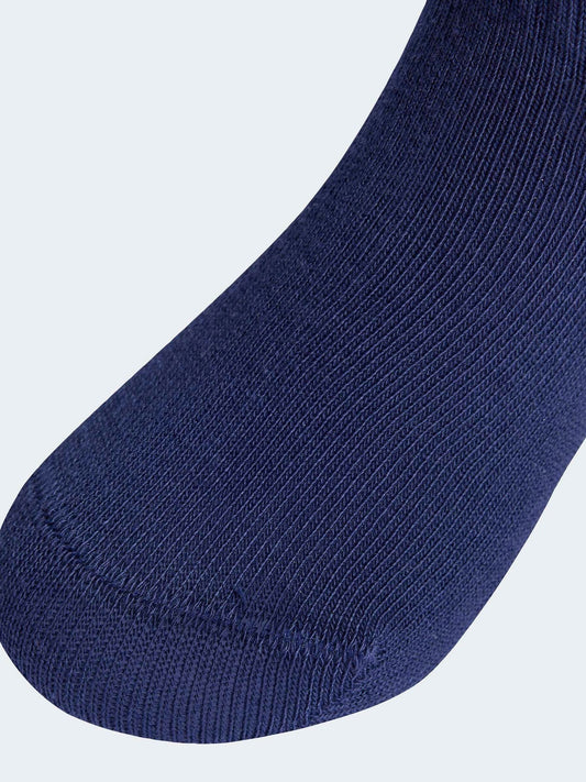 adidas White/Blue 6 Pack Kids 3-Stripe Crew Socks 6 Pack image 2
