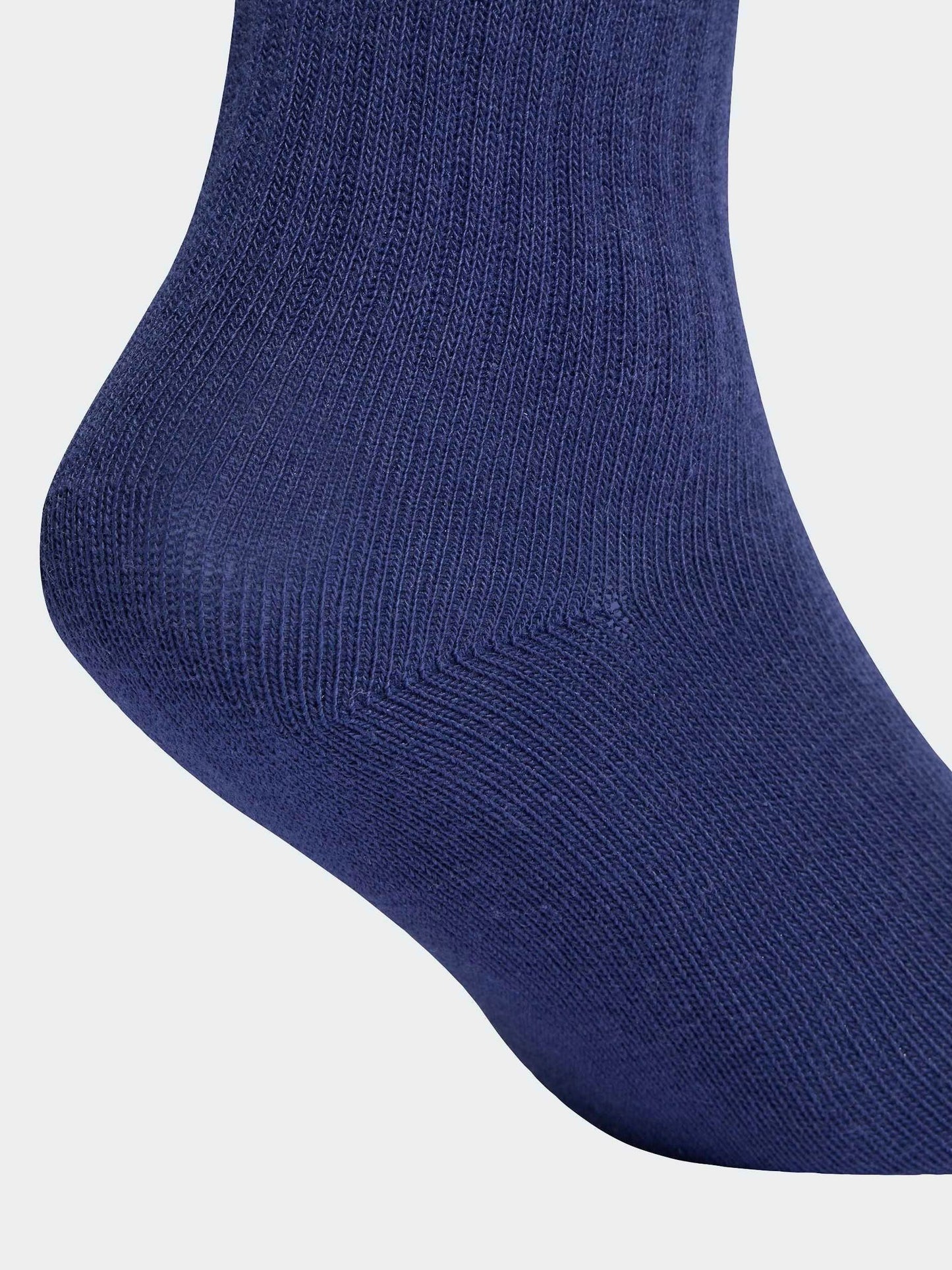 adidas White/Blue 6 Pack Kids 3-Stripe Crew Socks 6 Pack image 3