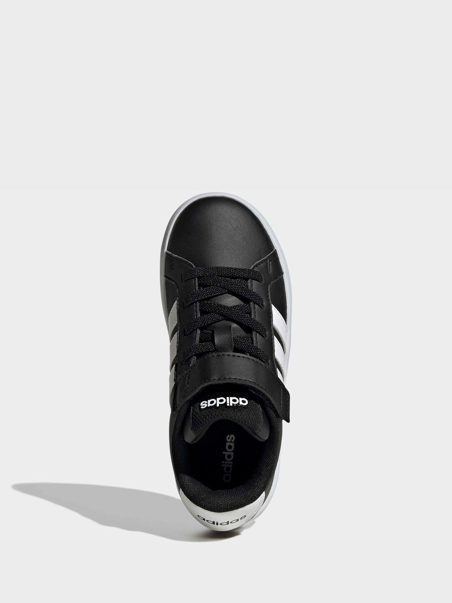 adidas Black/White Grand Court 3.0 Elastic Lace Kids Trainers image 6