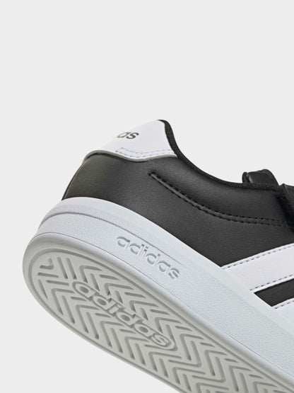 adidas Black/White Grand Court 3.0 Elastic Lace Kids Trainers image 10