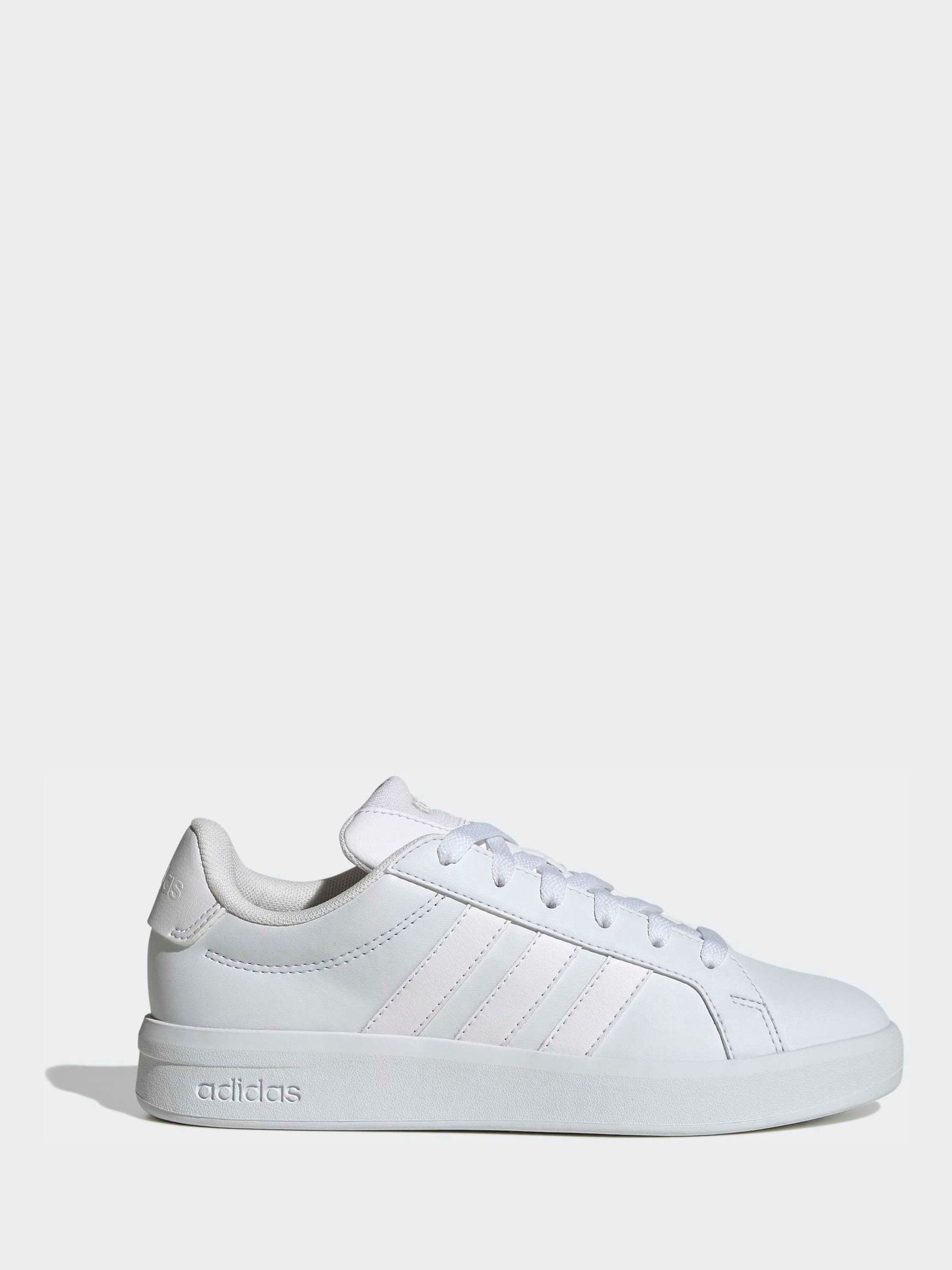 adidas White Grand Court 3.0 Junior Trainers image 4