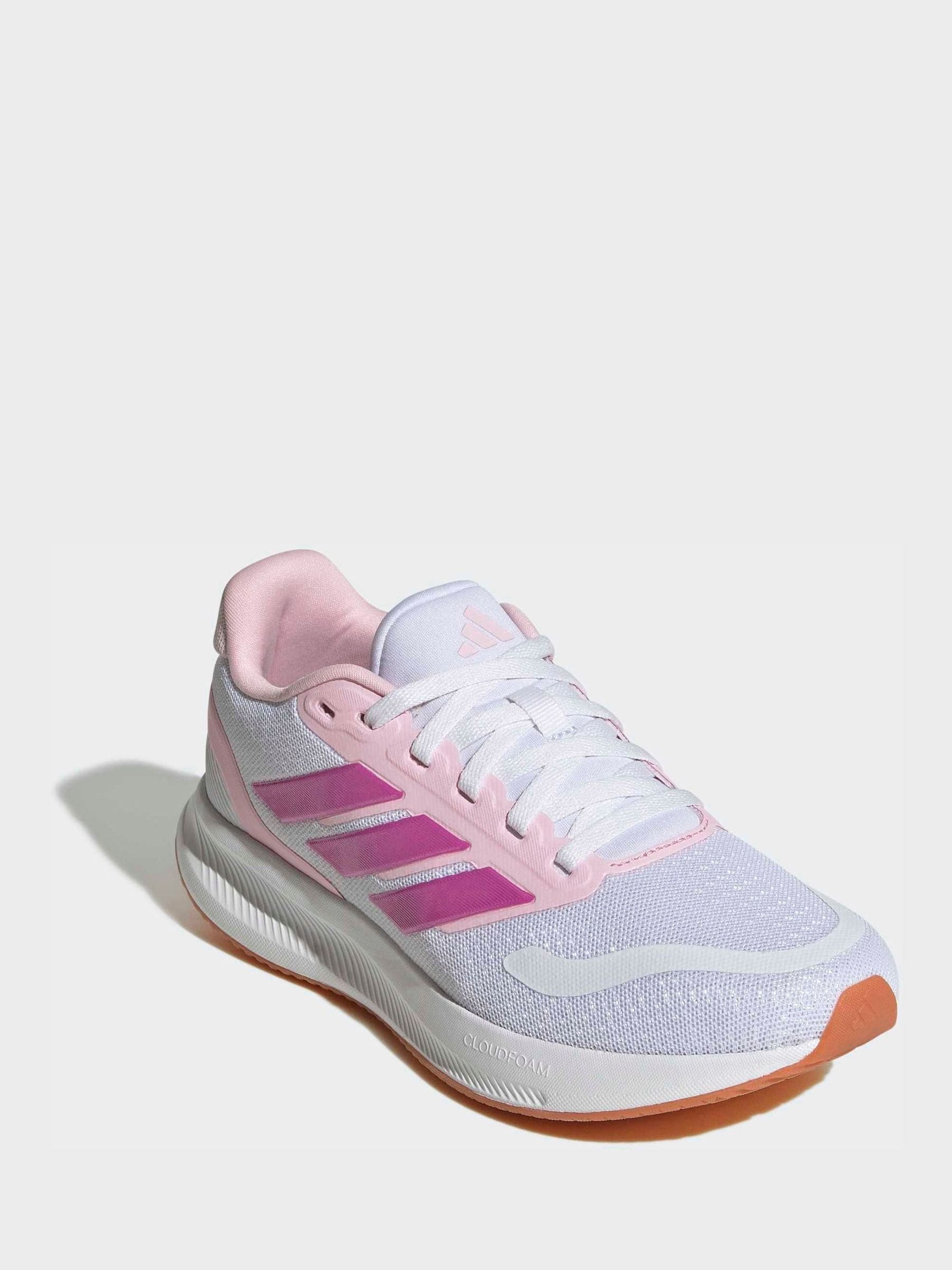 adidas White Runfalcon 5 Lace Running Junior Trainers image 3