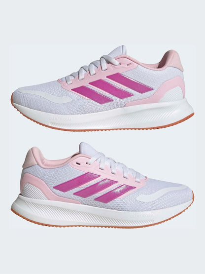 adidas White Runfalcon 5 Lace Running Junior Trainers image 6