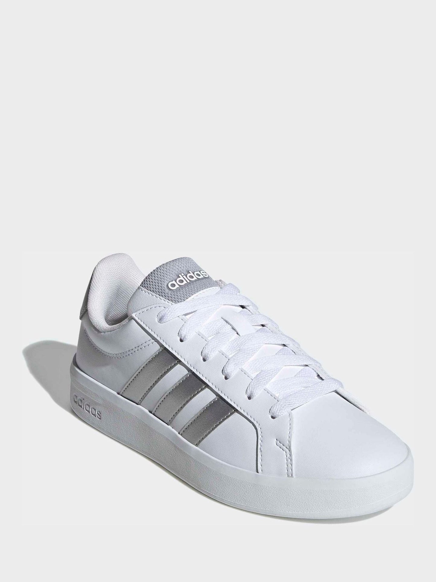 adidas White/Silver Grand Court 3.0 Junior Trainers image 1
