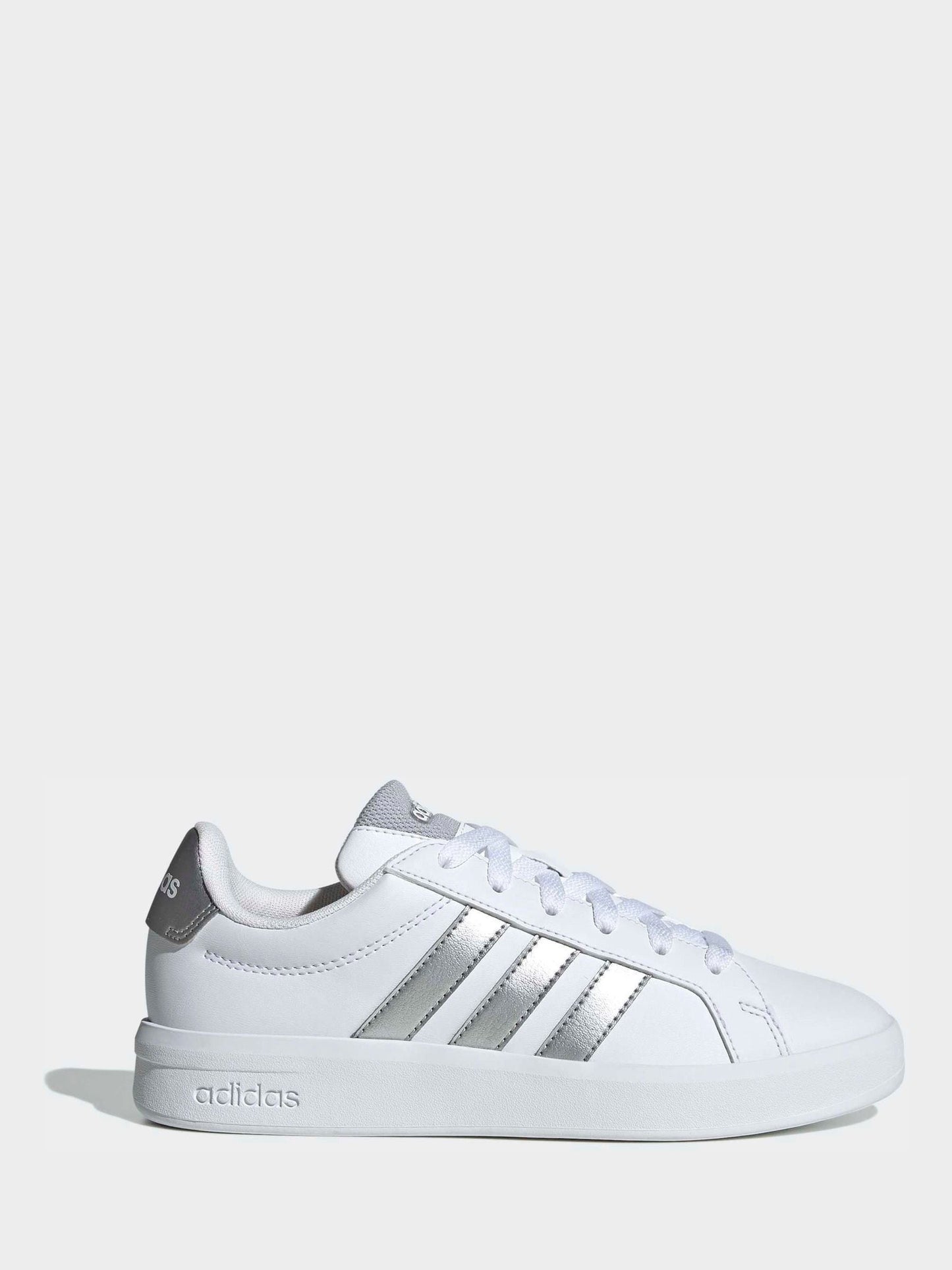 adidas White/Silver Grand Court 3.0 Junior Trainers image 4