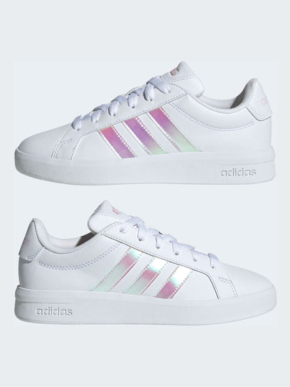 adidas White Grand Court 3.0 Junior Trainers image 2
