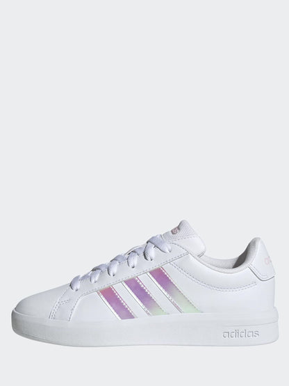 adidas White Grand Court 3.0 Junior Trainers image 4