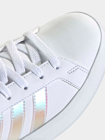 adidas White Grand Court 3.0 Junior Trainers image 5