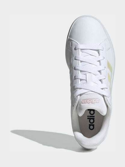 adidas White Grand Court 3.0 Junior Trainers image 7