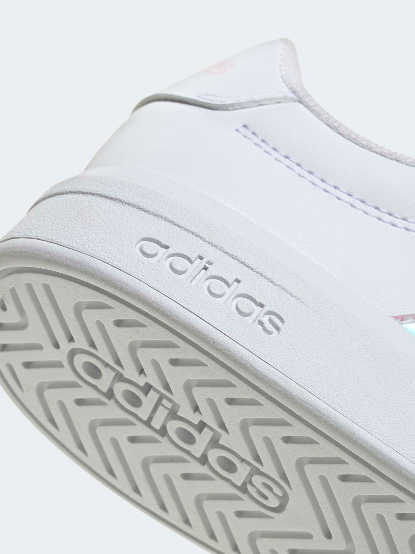 adidas White Grand Court 3.0 Junior Trainers image 8