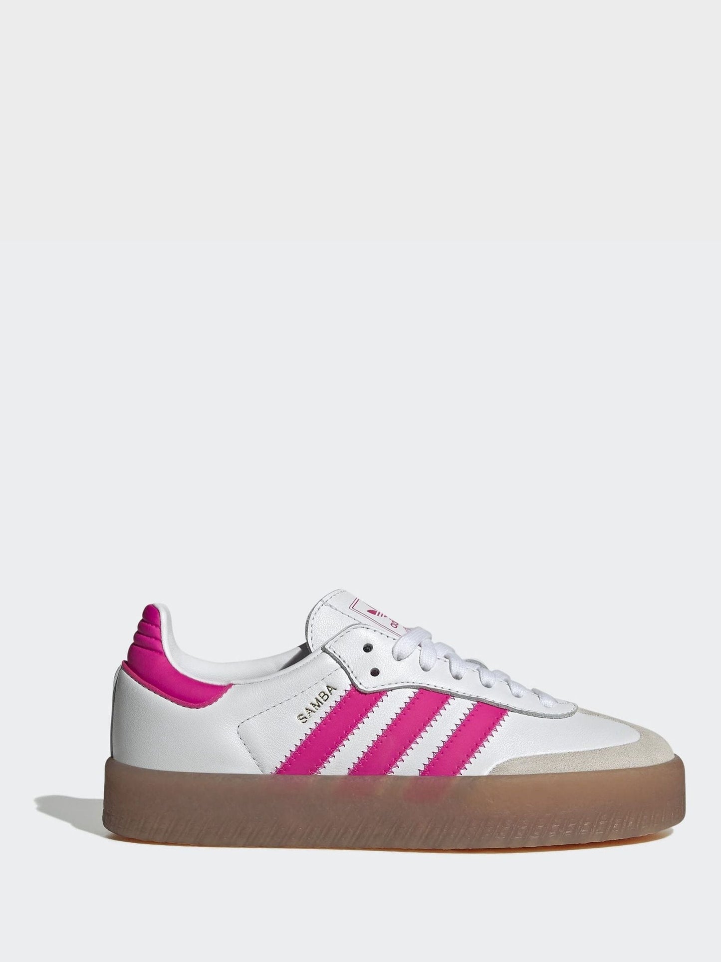 adidas Originals White/Pink Sambae Junior Trainers image 1