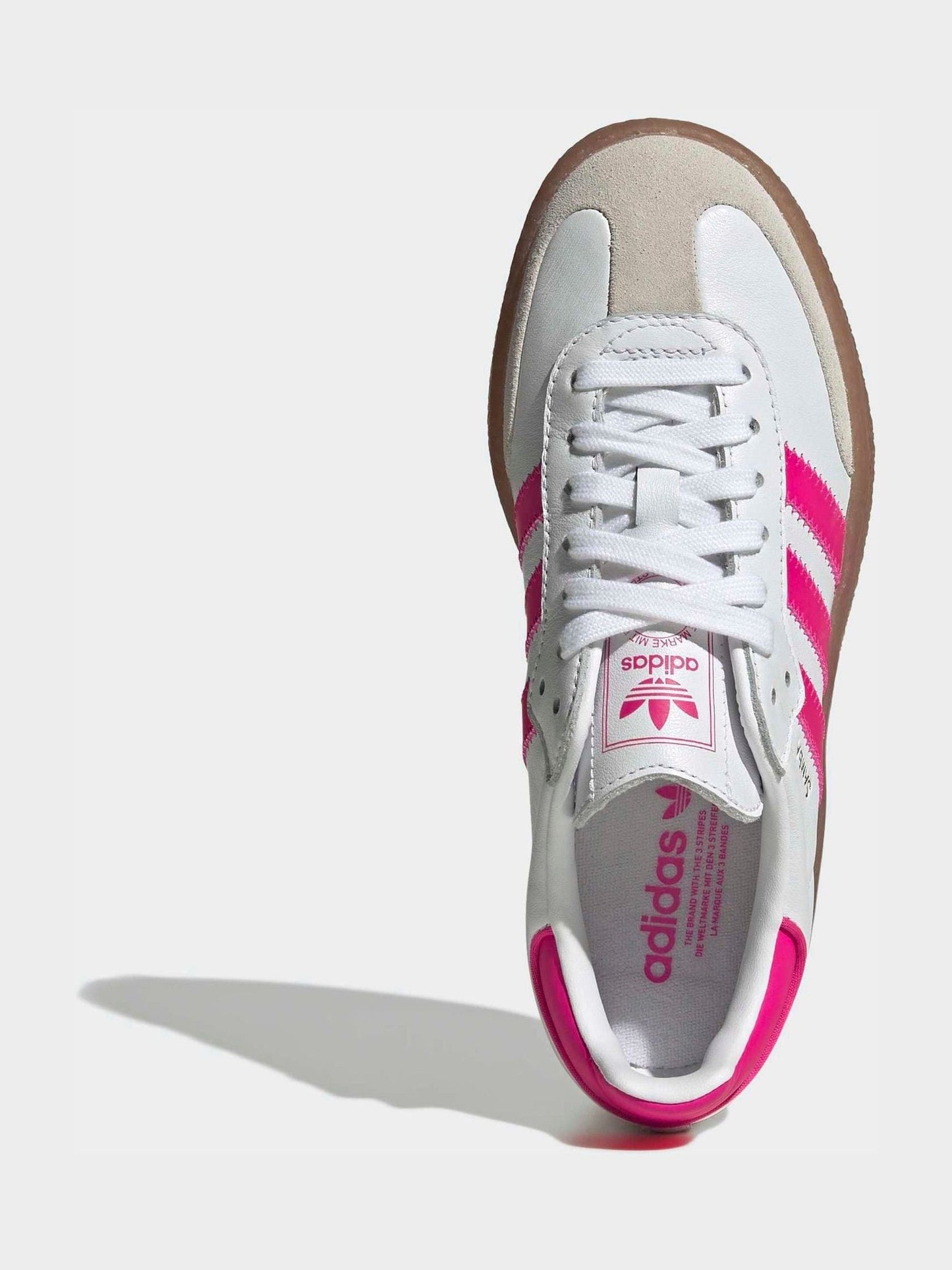 adidas Originals White/Pink Sambae Junior Trainers image 6
